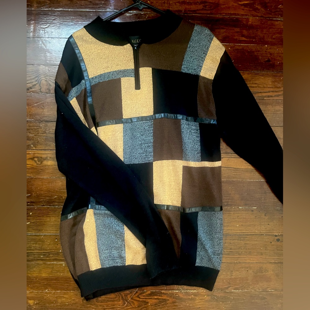 Oversized geometric sweater dress